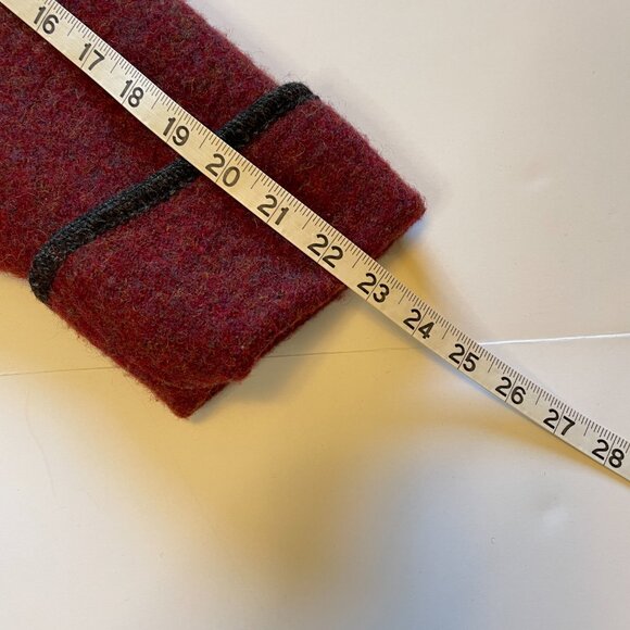 LL Bean Blazer Jacket Burgundy Button-Up Cardigan Wool Made In Austria VTG - Picture 15 of 15